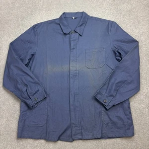 French Jacket Adult Large Blue VTG Workwear Chore Canvas Utility Outdoor Men - Picture 1 of 8