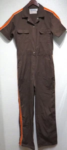 Vintage United Airlines braun orange Overall Overall Damen 12 lang Arbeit 70er/80er - Bild 1 von 12
