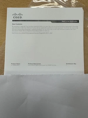Cisco L-IE4000-RTU=  inc VAT PDF Physical Document License . - Image 1 of 3