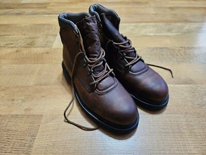 ZAPATOS RED WING Hombre 8.5 Nuevo Antiguo Stock Puntera de Acero Botas de Trabajo Hechas en EE. UU. Marrón 6" - Imagen 1 de 22