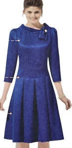 1960s Style Drop Waist Cowl Neck Box Pleat Dress Simplicity 1715 Sewing Pattern - Picture 1 of 3
