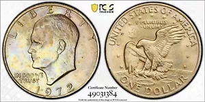 1972-P Typ 3 PCGS MS65 Eisenhower Ike Dollar - Toning - Bild 1 von 1