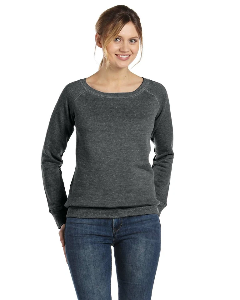 Sudadera para mujer Bella de lona esponja polar cuello ancho S-2XL M-7501 Foto 1 de 1
