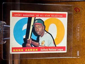 1960 Topps #566 HANK AARON Baseball All Star HOF