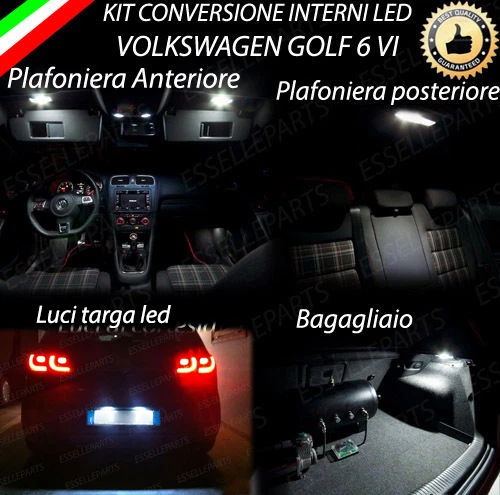 KIT LED INTERNI PER VW GOLF 6 VI + LUCI TARGA A LED CANBUS NO ERROR - Immagine 1 di 1