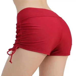Women Swim Board Shorts Modest Bathing Suit Shorts Drawstring Swimsuit Boyshort - Picture 1 of 22