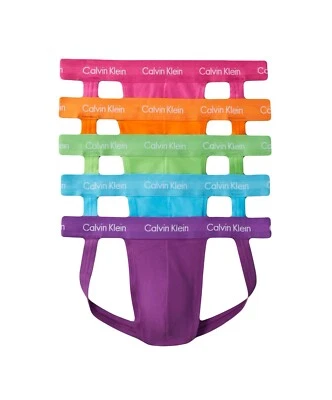 NWT. Calvin Klein. 5 Pack.  Pride Stretch Jock Strap. Multicolor. MRSP. $71.50 - Image 1 of 3
