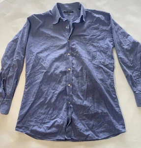 Tommy Hilfiger Mens dark powder Blue Cotton Button-Up Shirt Size L. - Picture 1 of 5