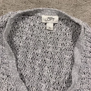 Ann Taylor LOFT Linen Blend Cardigan Women's Medium Sweater Cottagecore Crochet - Picture 1 of 9