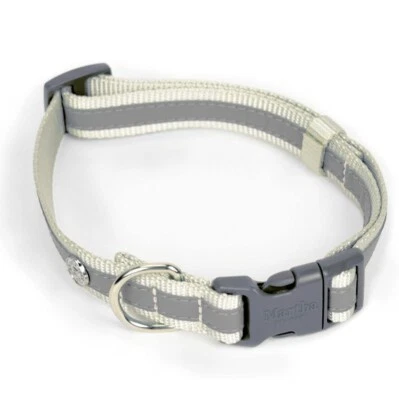 *NUEVO CON ETIQUETAS* Collar de nailon ajustable Martha Stewart para perros talla 20 (17-24”) gris Foto 1 de 3