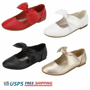 Baby Girls Slip On Flats Dress Shoes Mary Jane Flat Shoes Size 6T-6 BIG KID - Picture 1 of 24