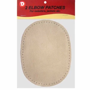 2 Natural Suede Leather Sew-On Elbow Repair Patches 4.5 x 5.5 in - Eggshell - Picture 1 of 1