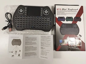 MT10 Mini Wireless RGB Keyboard & Touchpad Remote 2.4ghz USB rechargable battery - Photo 1/10