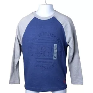 U.S. Polo Boys Blue & Gray long sleeve pullover shirt Size 5/6(NWT) - Picture 1 of 7