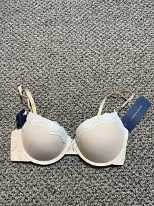 Reggiseno push up Tommy Hilfiger donna pizzo balconcino naturale nudo 34C nuovo - Foto 1 di 7