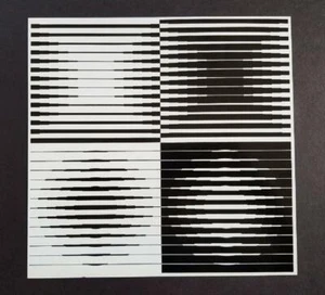 Victor Vasarely "Capella I" montiert s/w Offset Lithographie 1971 - Bild 1 von 1