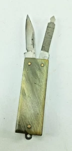 70er Vintage russische UdSSR Schlüsselanhänger kleines Klappmesser Maniküre Kunststoffgriff - Bild 1 von 6