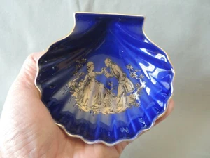 Limoges porcelain bowl Cobalt blue and painted gold France - Picture 1 of 10