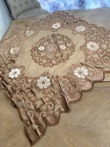 embroidery table cover Set 4 pic Fully velvet Bead Handmade Christmas Tablecloth - Picture 1 of 8