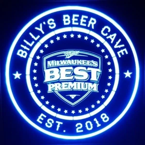 Custom Milwaukees Best Beer LED Sign Personalized, Home bar pub, Light non neon - Picture 1 of 9