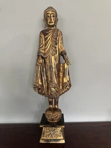 42 Inch Antique wooden Mandalay Buddha statue from Burma, 19th century - Picture 1 of 11
