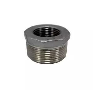 1/2" x 1/4" Reducer Hex Bushing Male NPT x Female NPT 304Stainless BU050/025-304 - Picture 1 of 1