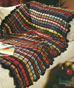 Windowpane Afghan KNITTING PATTERN INSTRUCTION pages from publication  46x70" - Picture 1 of 1