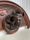 Exceptional French Crown Pediment with woman face carving in oak