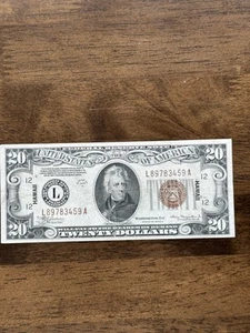 1934 A $20 Dollar Hawaii Overprint Emergency Issue FEDERAL RESERVE NOTE (EF) - Picture 1 of 6