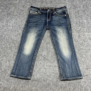 Rock Revival Jeans Damen 29 Blau Lux Capri Bootcut Verzierte Pattentaschen - Bild 1 von 24