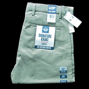 Dockers 30x32 Men's Signature Khaki Slim Fit Lux Cotton Stretch Beige/Tan - Picture 1 of 2