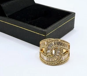 Precioso anillo de oro sobre circonitas baguette de ley - talla 7 - 174 - Imagen 1 de 7