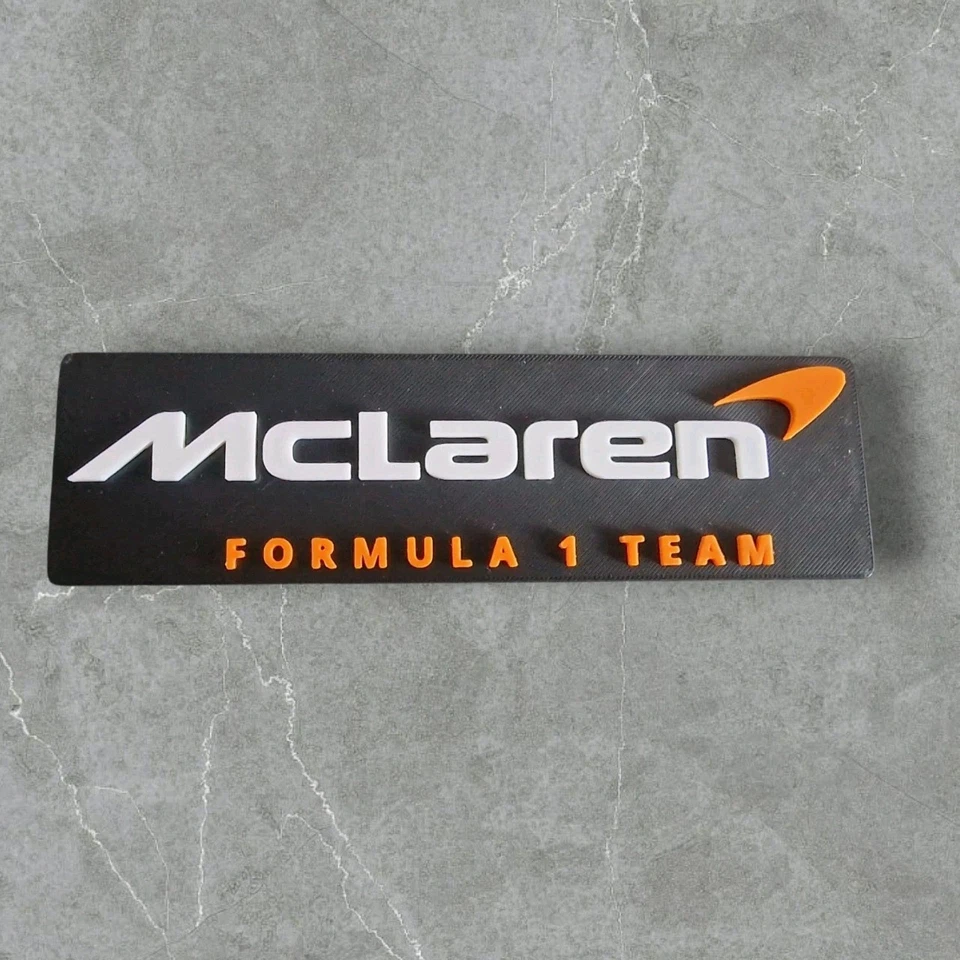 McLaren Formula 1 Team F1 Sign Logo 3D Wall Art Room Decor Man Cave Gift 2.5D