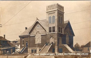 Postal RPPC, Portland O Oregon PRIMERA IGLESIA CONGREGACIONAL Multnomah 1909 - Imagen 1 de 2