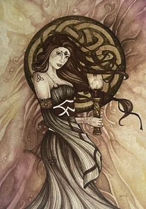 BRUJA CELTA Contado Punto de Cruz Gráfico Patrón Cielo y Tierra Diseños Fantasía - Imagen 1 de 3