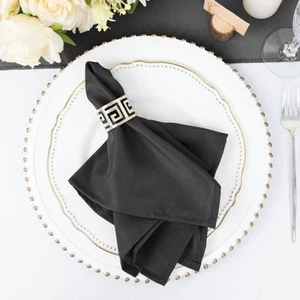 25 pcs Charcoal Grey Polyester 17x17" TABLE NAPKINS Wedding Party Kitchen Linens - Picture 1 of 8