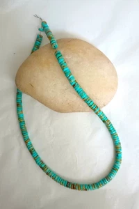 MEXICAN TURQUOISE 6MM HEISHI BEADS - 16" Strand - 5227E - Picture 1 of 3