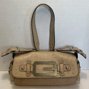 Vintage Monogram Guess Tan Leather Y2K Studded Bag - Picture 1 of 17