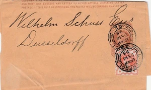 GB to Germany LIVERPOOL  Queen Victoria 1/2d Wrapper 1/2d Jubilee Uprate 1895 - Picture 1 of 1