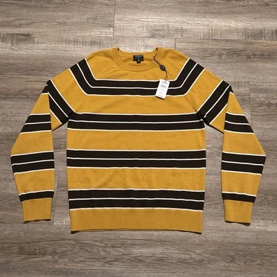 Suéter Todd Snyder Para Hombre Pequeño 100% Lana Merino Panal Rayas Cuello Redondo S Foto 1 de 4