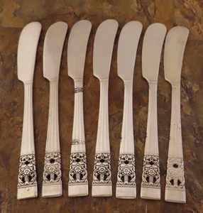 Oneida Incoronazione Set di 7 Spargi Burro Comunità Silverplate Posate Lotto D - Foto 1 di 3