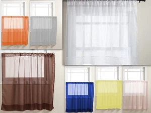 Graceful Short Panel Solid Sheer Window Curtain Rod Pocket 58 Inch x 36" Long - Picture 1 of 11