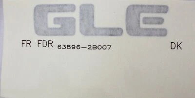 Se adapta a Nissan Altima "GLE" guardabarros delantero calcomanía placa de identificación 1995-1997 Foto 1 de 4