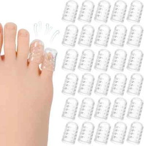 30 Pcs Silicone Toe Protectors Sleeves Anti-Friction Toe Covers Breathable Caps - Picture 1 of 7