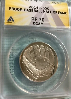 2014 S 50C Baseball Hall of Fame, ANACS PF70 DCAM - Image 1 of 2