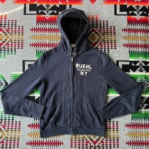 Ruehl No 925 Hoodie Women’s Size Large Navy Blue Sweatshirt Full Zip Fleece D3 - Picture 1 of 13