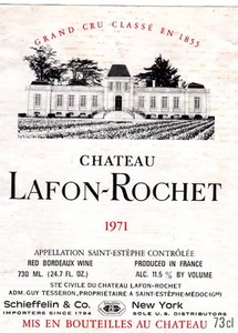 Original Vintage 1971 CHATEAU LAFON-ROCHET Wine LABEL France Bordeaux Etiquette - Picture 1 of 1