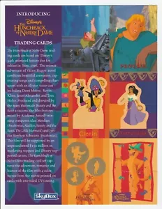 "Hoja de tarjeta promocional Skybox 1996 jorobado de Notre Dame sin cortar 10,5"" x 8" - Imagen 1 de 2