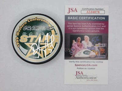 DARRYL SYDOR SIGNED DALLAS STARS 1999 Western Conference Champs PUCK JSA COA Foto 1 de 4