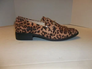 Mocasines/planos sin cordones de tela con estampado de leopardo Dunion talla 10M para mujer - Imagen 1 de 6